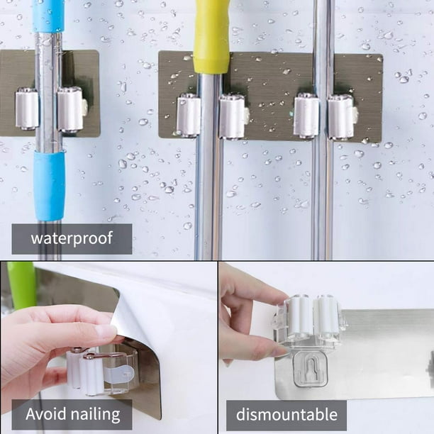 Broom Closet Organizer Wall Mount Storage Kitchen Organizer 4pcs Simple Morden Design Multi-Use Gripper Storage Organization Hanger For Home Broom Closet Organizer Wall Mount Storage Kitchen Organizer 4pcs Simple Morden Design Multi-Use Gripper Storage Organization Hanger For Home